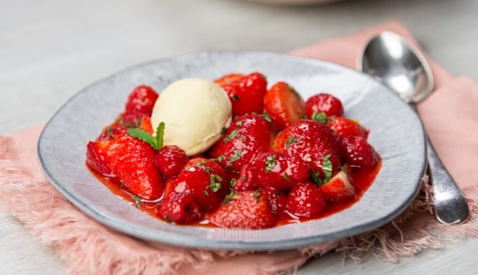 Strawberries Flambée